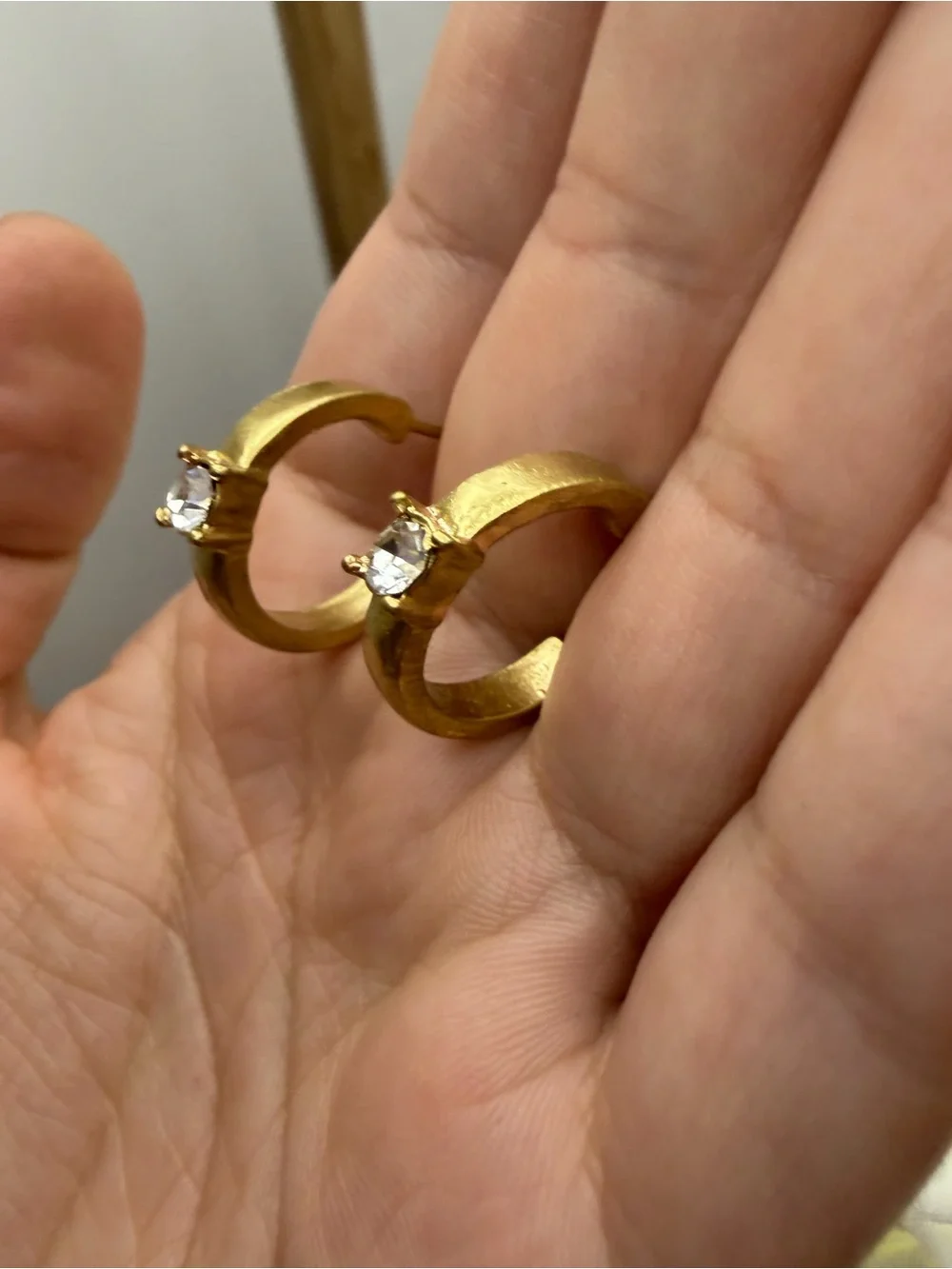 Gold Crystal Hoop Earrings - Women's Jewelry
